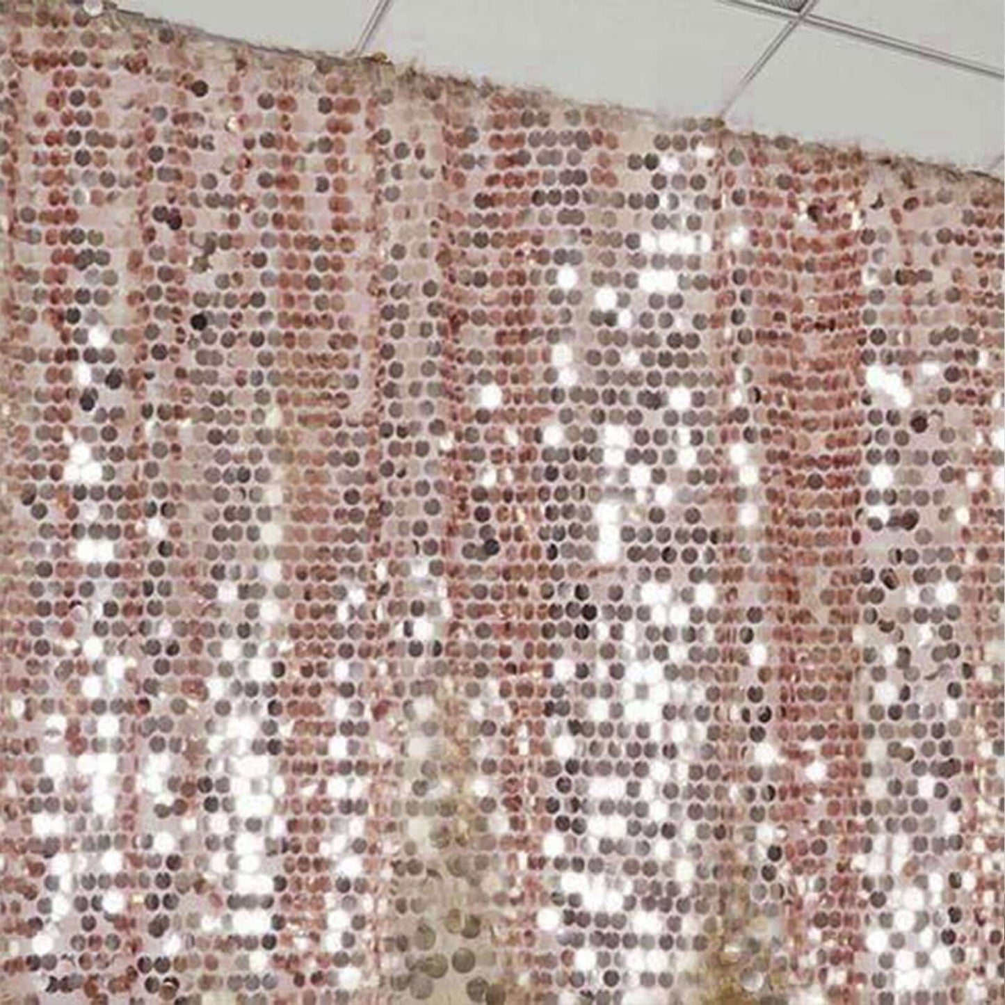 20ftx10ft Blush Big Payette Sequin Event Curtain Drapes, Backdrop Event Panel - Linen Luxes