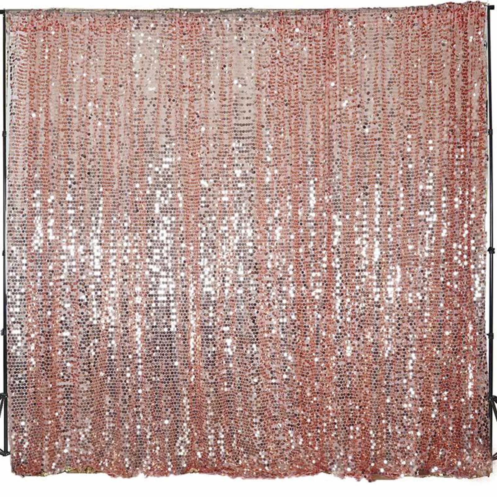 20ftx10ft Blush Big Payette Sequin Event Curtain Drapes, Backdrop Event Panel - Linen Luxes