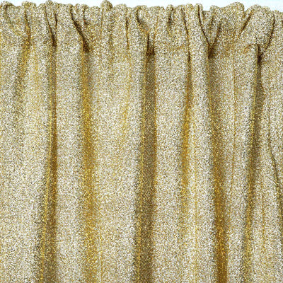20ftx10ft Champagne Metallic Shimmer Tinsel Event Curtain Drapes, Backdrop Event Panel - Linen Luxes