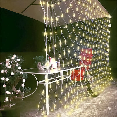 20ftx10ft Clear 600 LED Fish Net Lights, Fairy String Lights With 8 Modes - Linen Luxes