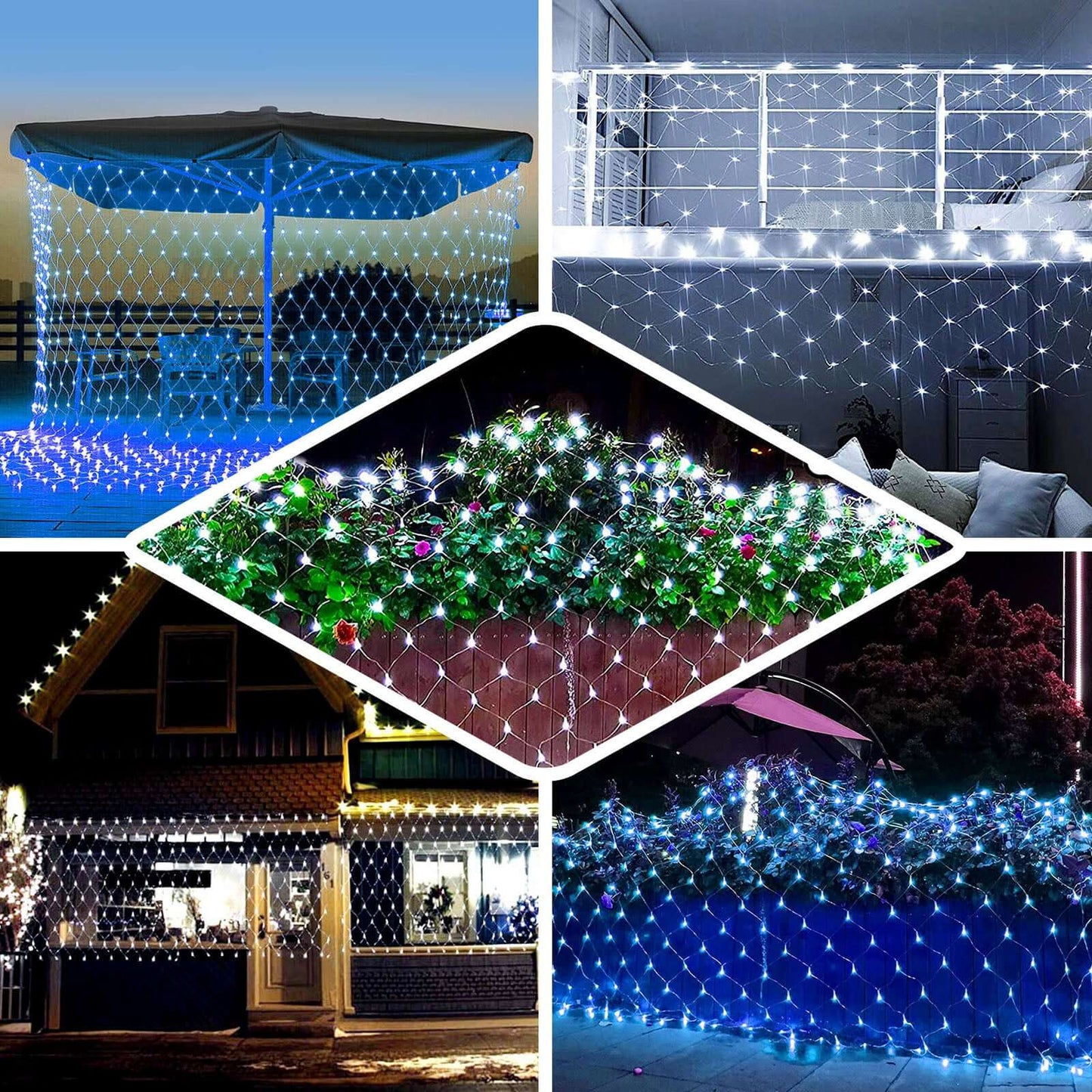 20ftx10ft Clear 600 LED Fish Net Lights, Fairy String Lights With 8 Modes - Linen Luxes