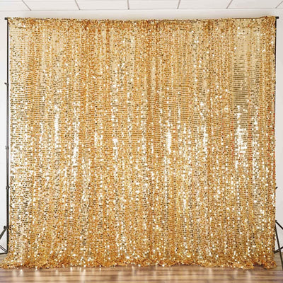 20ftx10ft Gold Big Payette Sequin Event Curtain Drapes, Backdrop Event Panel - Linen Luxes