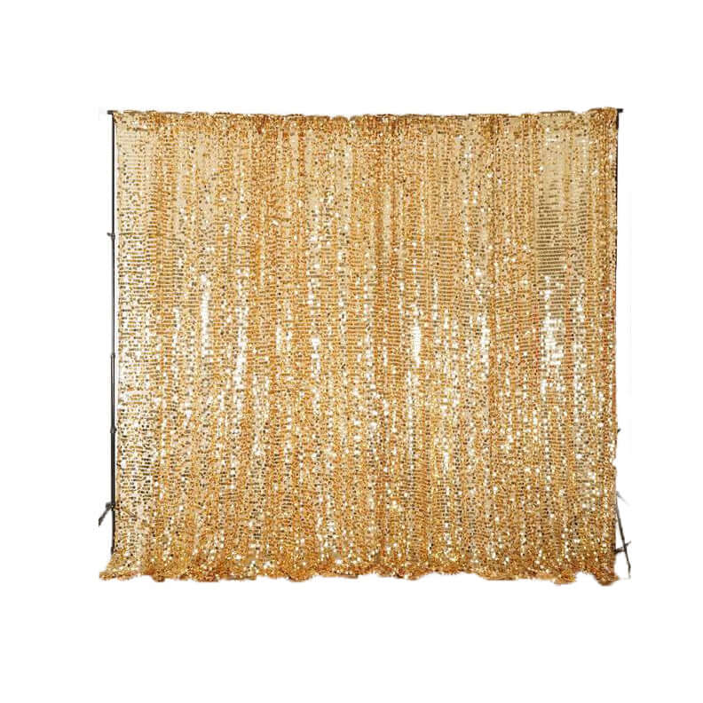 20ftx10ft Gold Big Payette Sequin Event Curtain Drapes, Backdrop Event Panel - Linen Luxes