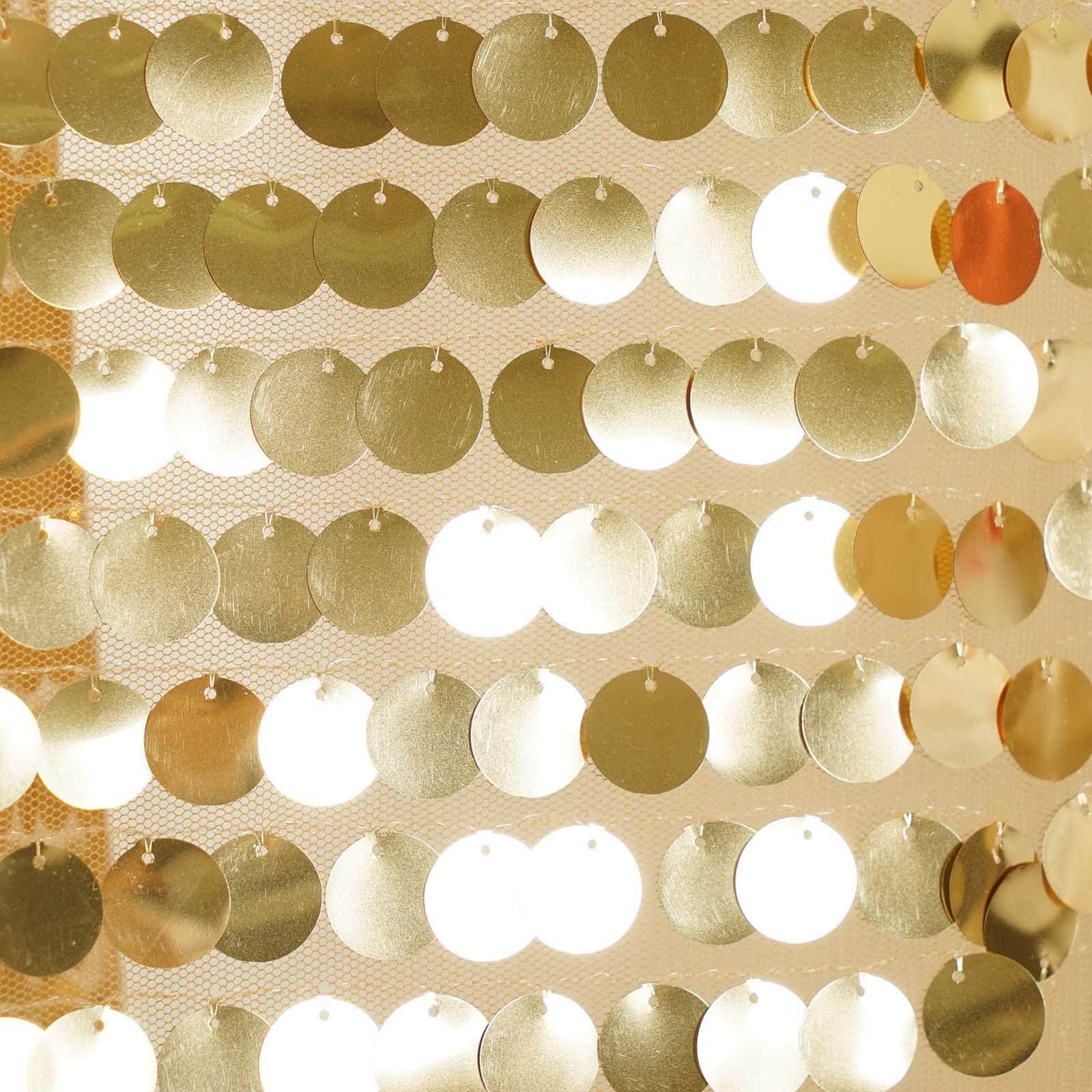 20ftx10ft Gold Big Payette Sequin Event Curtain Drapes, Backdrop Event Panel - Linen Luxes