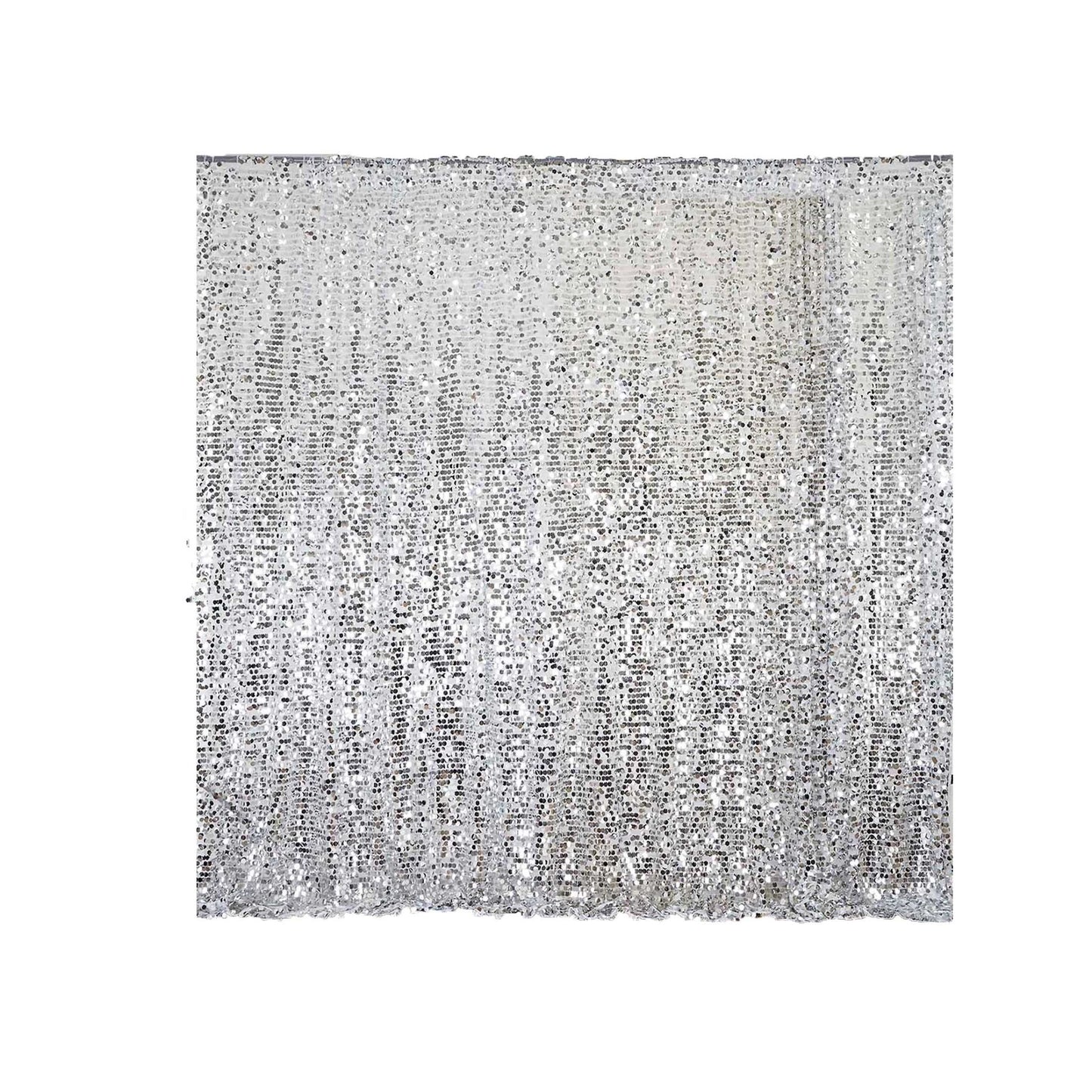 20ftx10ft Silver Big Payette Sequin Event Curtain Drapes, Backdrop Event Panel - Linen Luxes