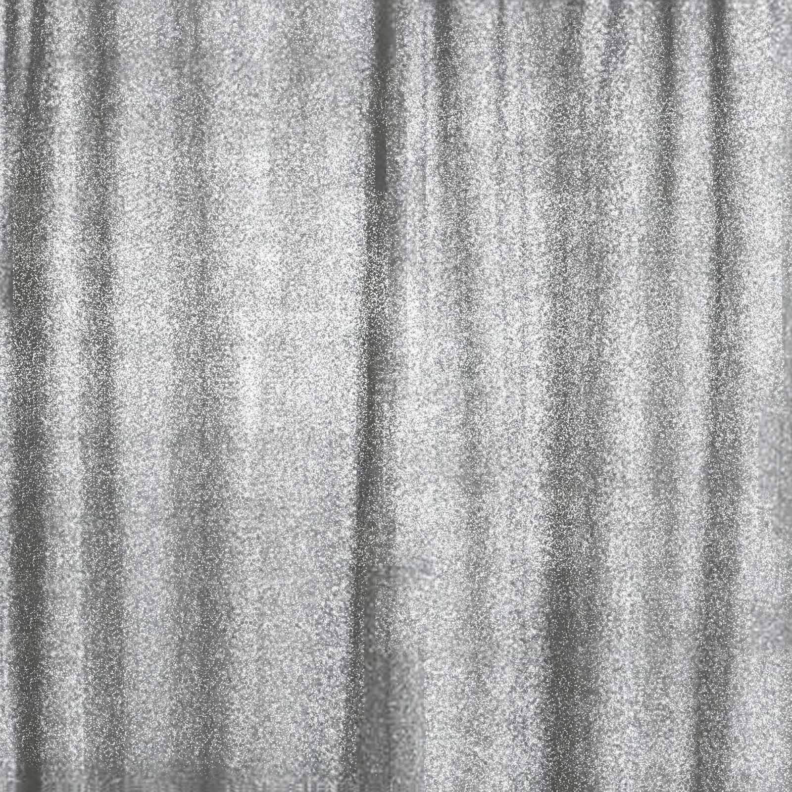 20ftx10ft Silver Metallic Shimmer Tinsel Event Curtain Drapes, Backdrop Event Panel - Linen Luxes