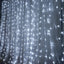 20ftx10ft White Sheer Organza w Cool LED Lights Decorative Curtain Panel - Linen Luxes