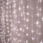 20ftx10ft White Sheer Organza w Warm LED Lights Decorative Curtain Panel - Linen Luxes