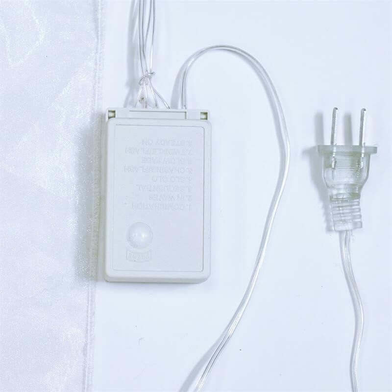 20ftx10ft White Sheer Organza w Warm LED Lights Decorative Curtain Panel - Linen Luxes