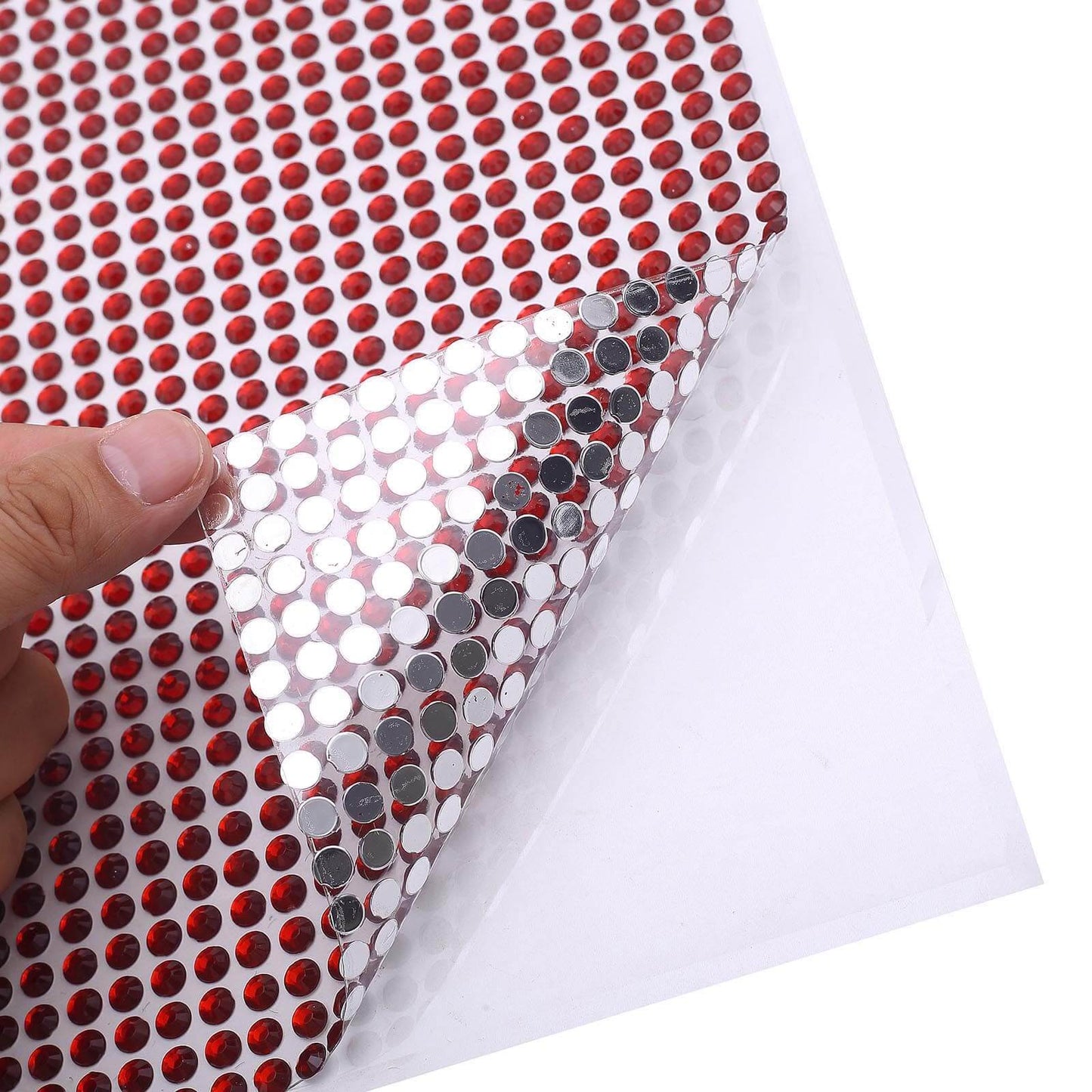 21â€x11" Red Self Adhesive Rhinestone Diamond Sticker Wrap Sheets, DIY Craft Gem Stickers - Linen Luxes