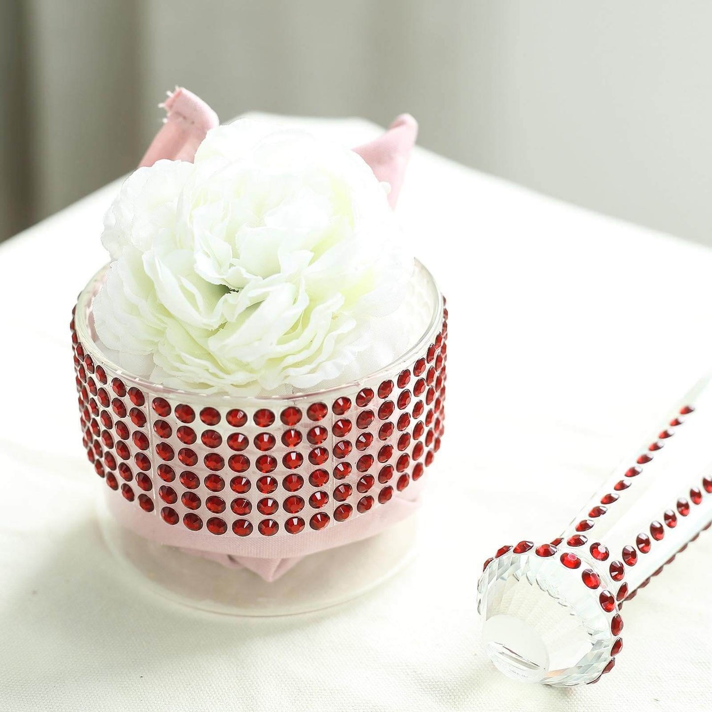 21â€x11" Red Self Adhesive Rhinestone Diamond Sticker Wrap Sheets, DIY Craft Gem Stickers - Linen Luxes