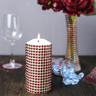 21â€x11" Red Self Adhesive Rhinestone Diamond Sticker Wrap Sheets, DIY Craft Gem Stickers - Linen Luxes