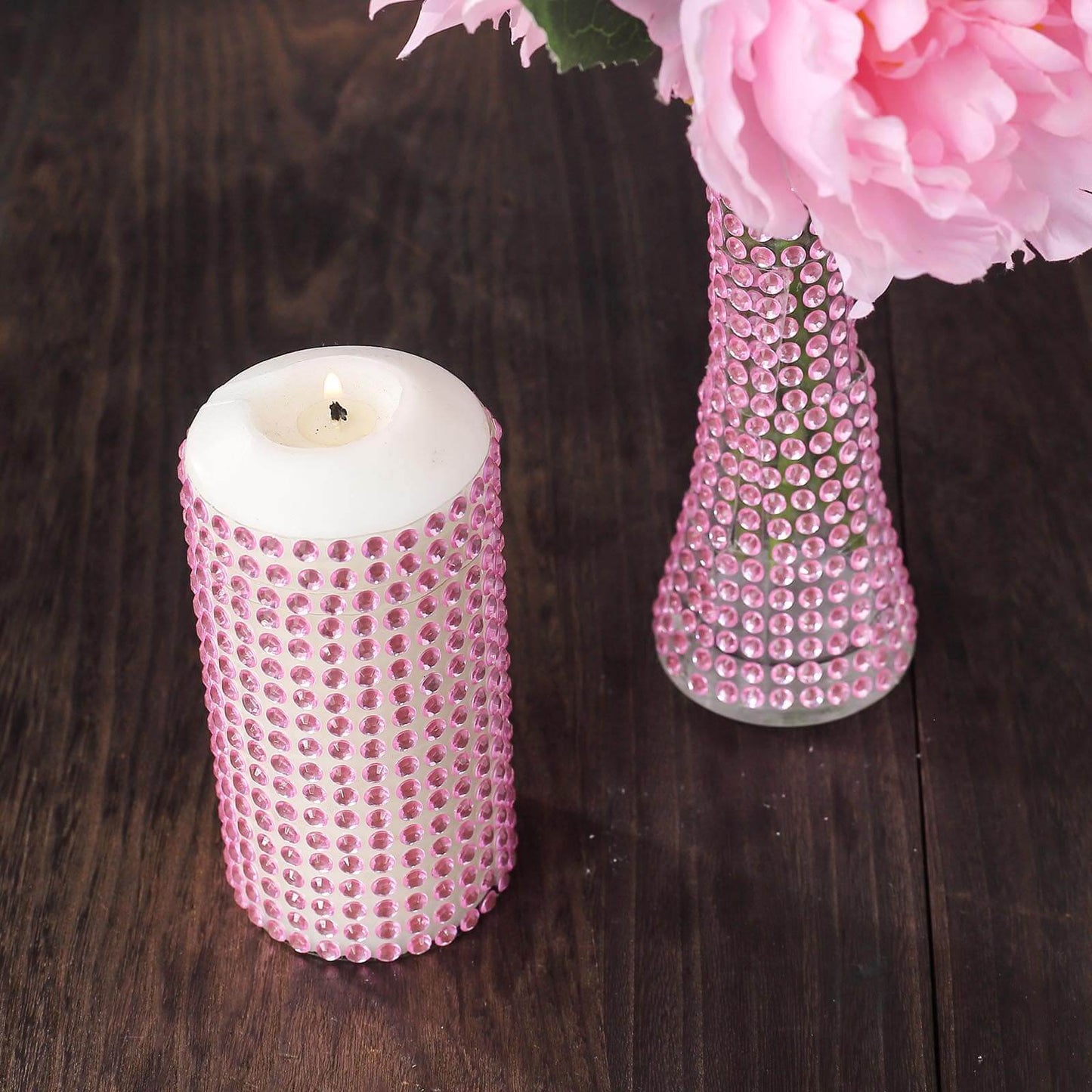 21â€x11â€ Blush Self Adhesive Rhinestone Diamond Sticker Wrap Sheets, DIY Craft Gem Stickers - Linen Luxes