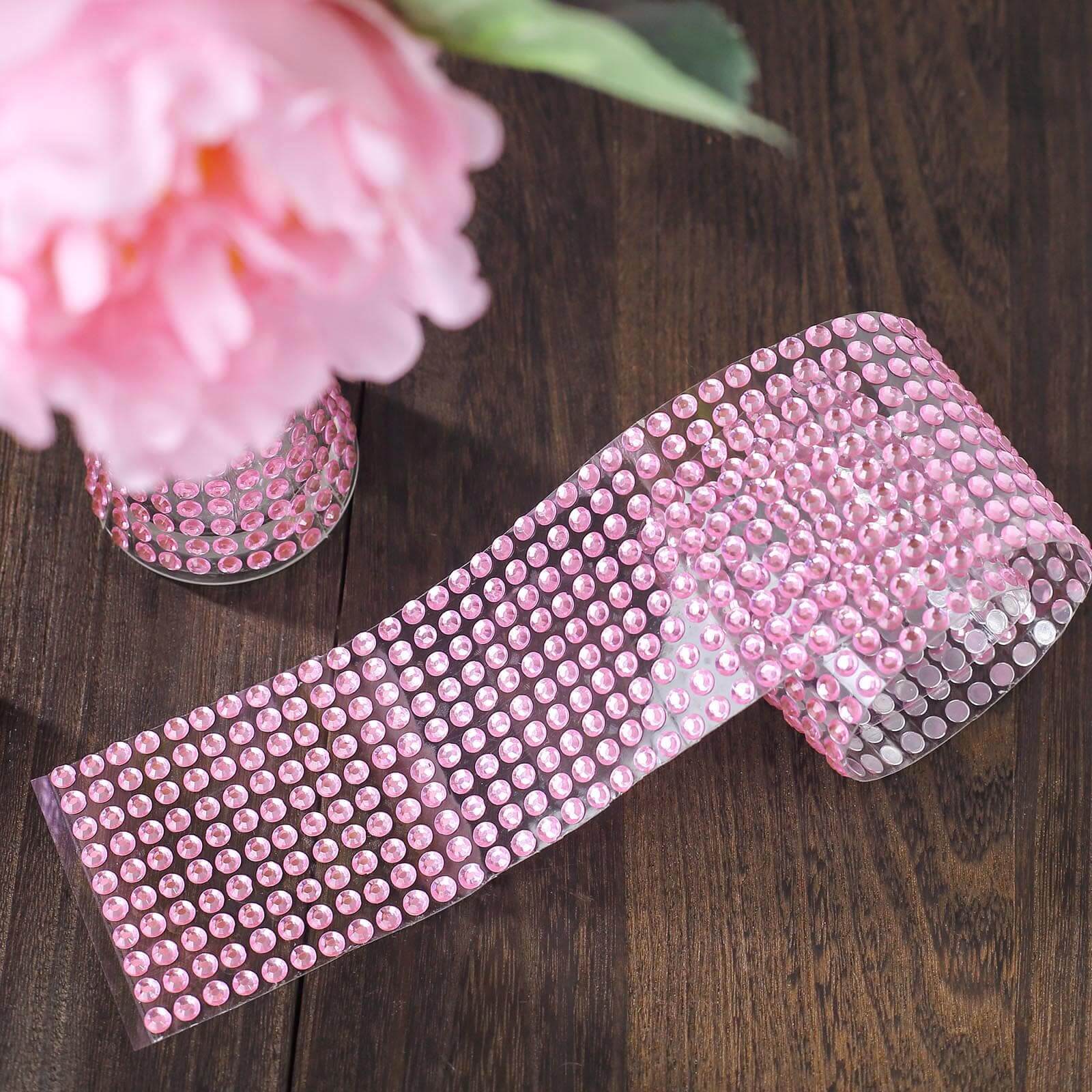 21â€x11â€ Blush Self Adhesive Rhinestone Diamond Sticker Wrap Sheets, DIY Craft Gem Stickers - Linen Luxes