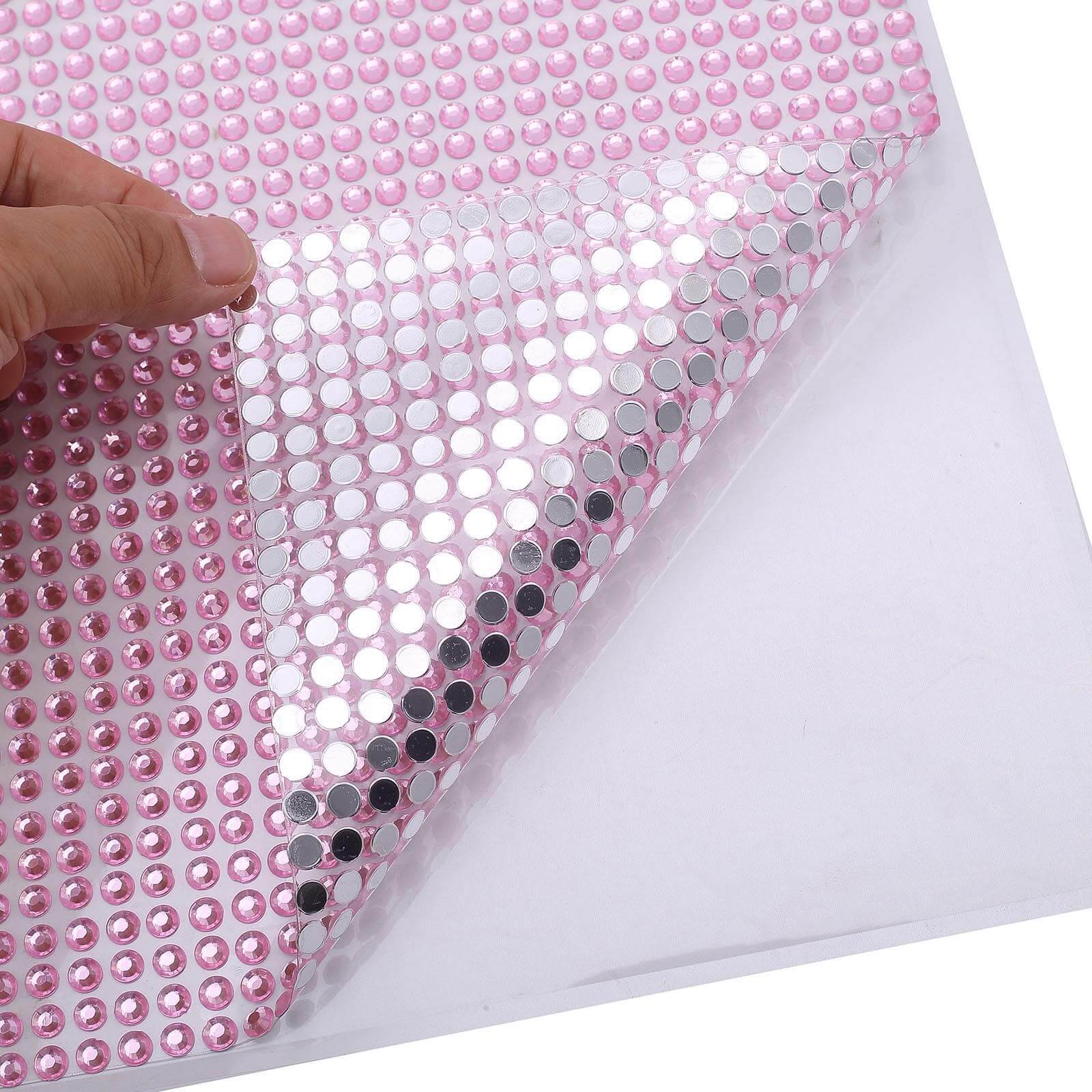 21â€x11â€ Blush Self Adhesive Rhinestone Diamond Sticker Wrap Sheets, DIY Craft Gem Stickers - Linen Luxes
