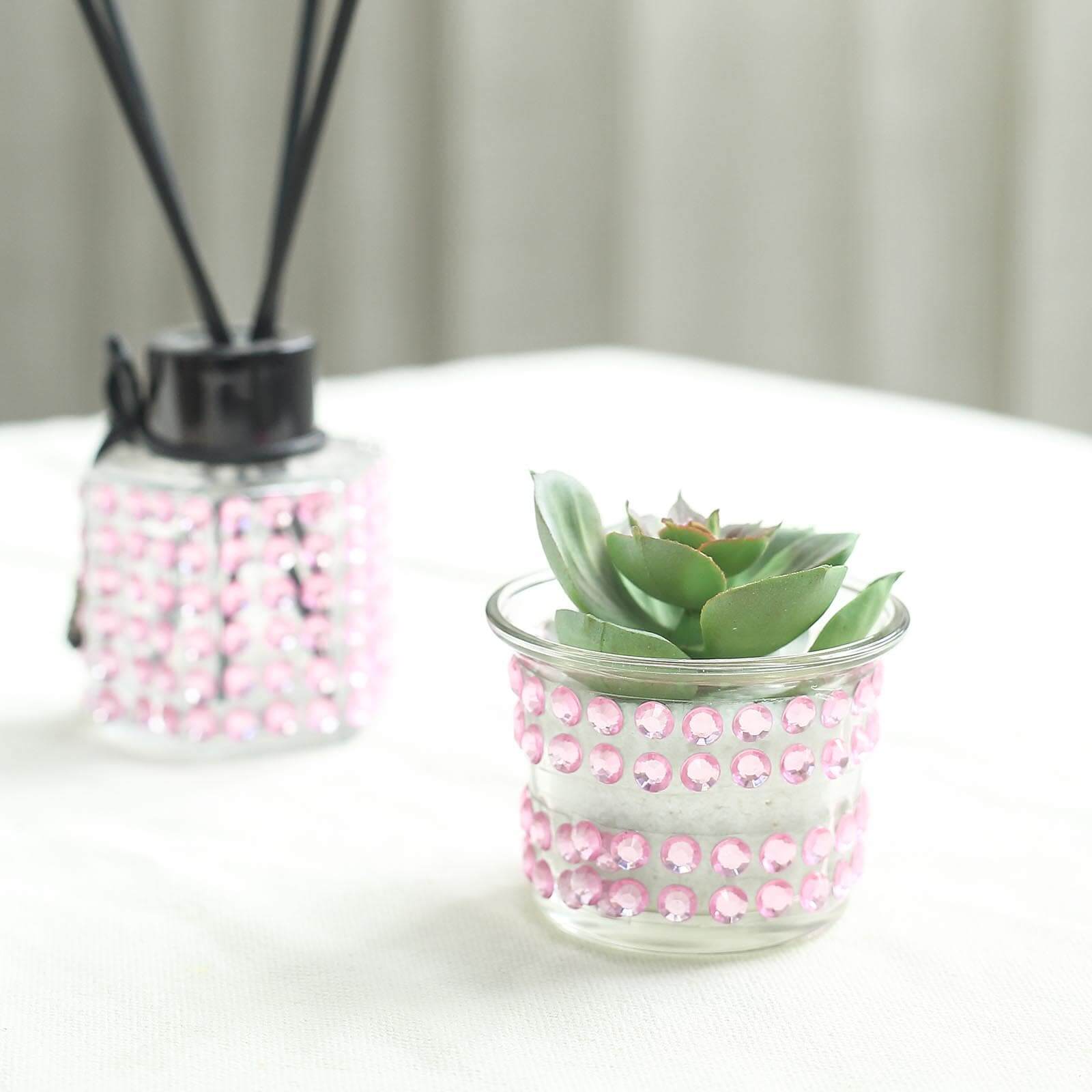 21â€x11â€ Blush Self Adhesive Rhinestone Diamond Sticker Wrap Sheets, DIY Craft Gem Stickers - Linen Luxes