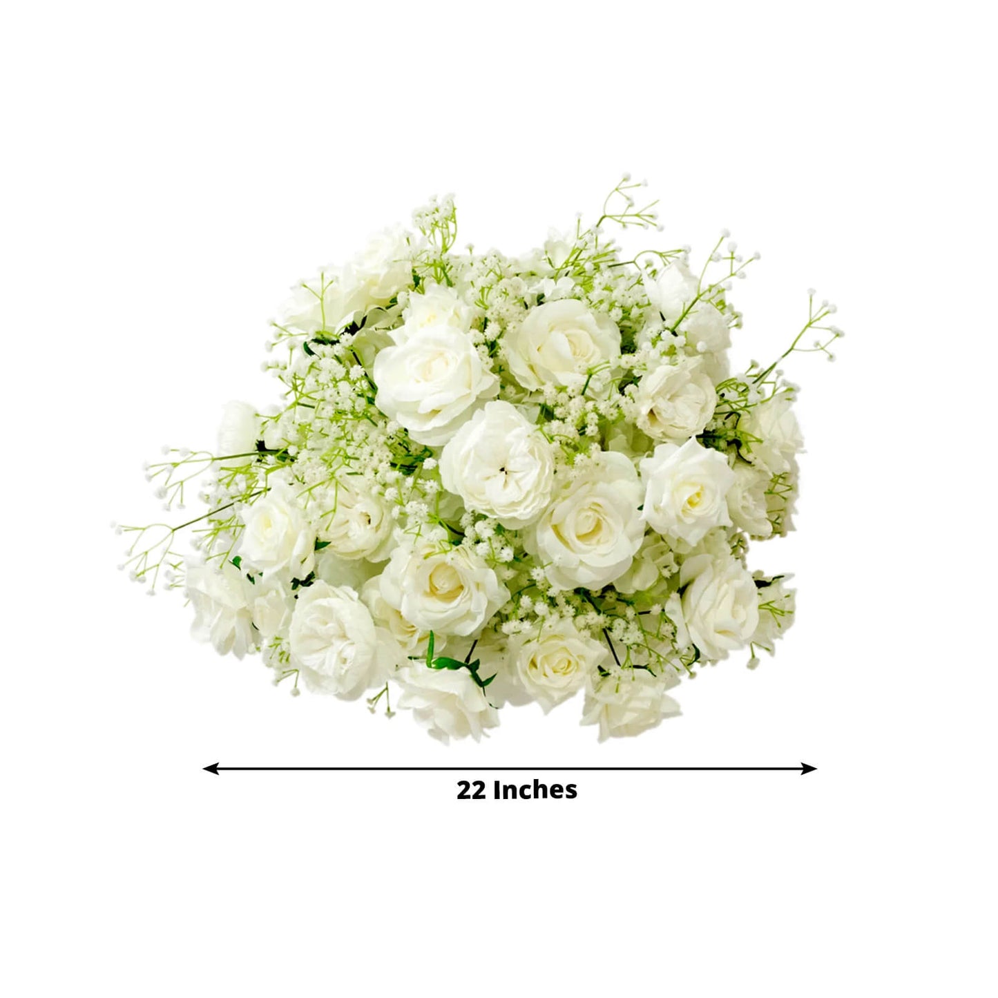 22-Inch White Silk Rose Grand Centerpiece â€“ Pre-Made Artificial Flower Ball for Wedding & Party DÃ©cor