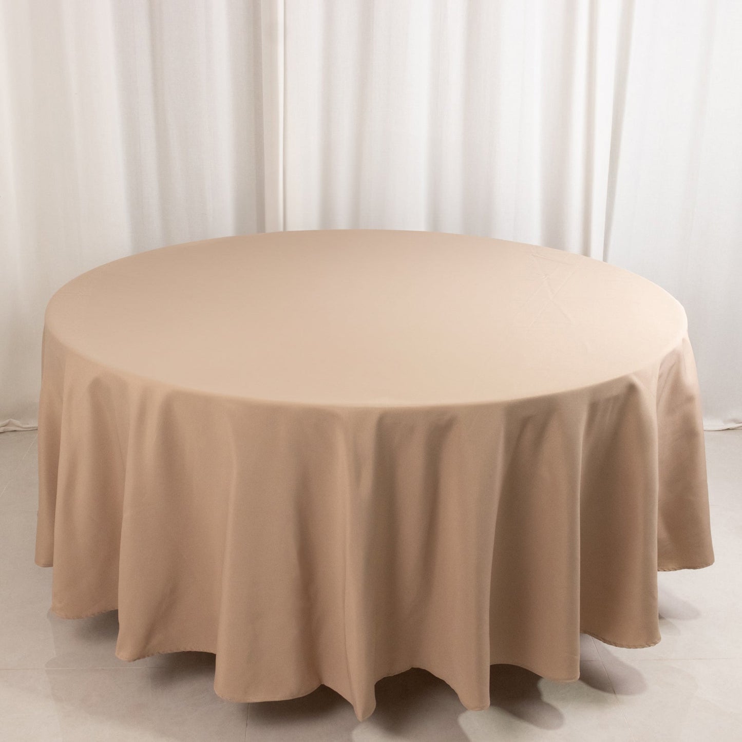 Premium Polyester 108" Round Tablecloth Nude - Wrinkle-Resistant 220GSM Table Cover
