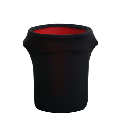24 - 40 Gallons Black Stretch Spandex Round Trash Bin Container Cover - Linen Luxes