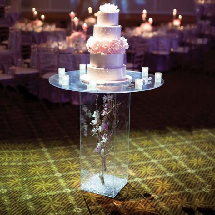 24" Clear Acrylic Display Box, Transparent Pedestal Riser with Interchangeable Lid and Base - Linen Luxes