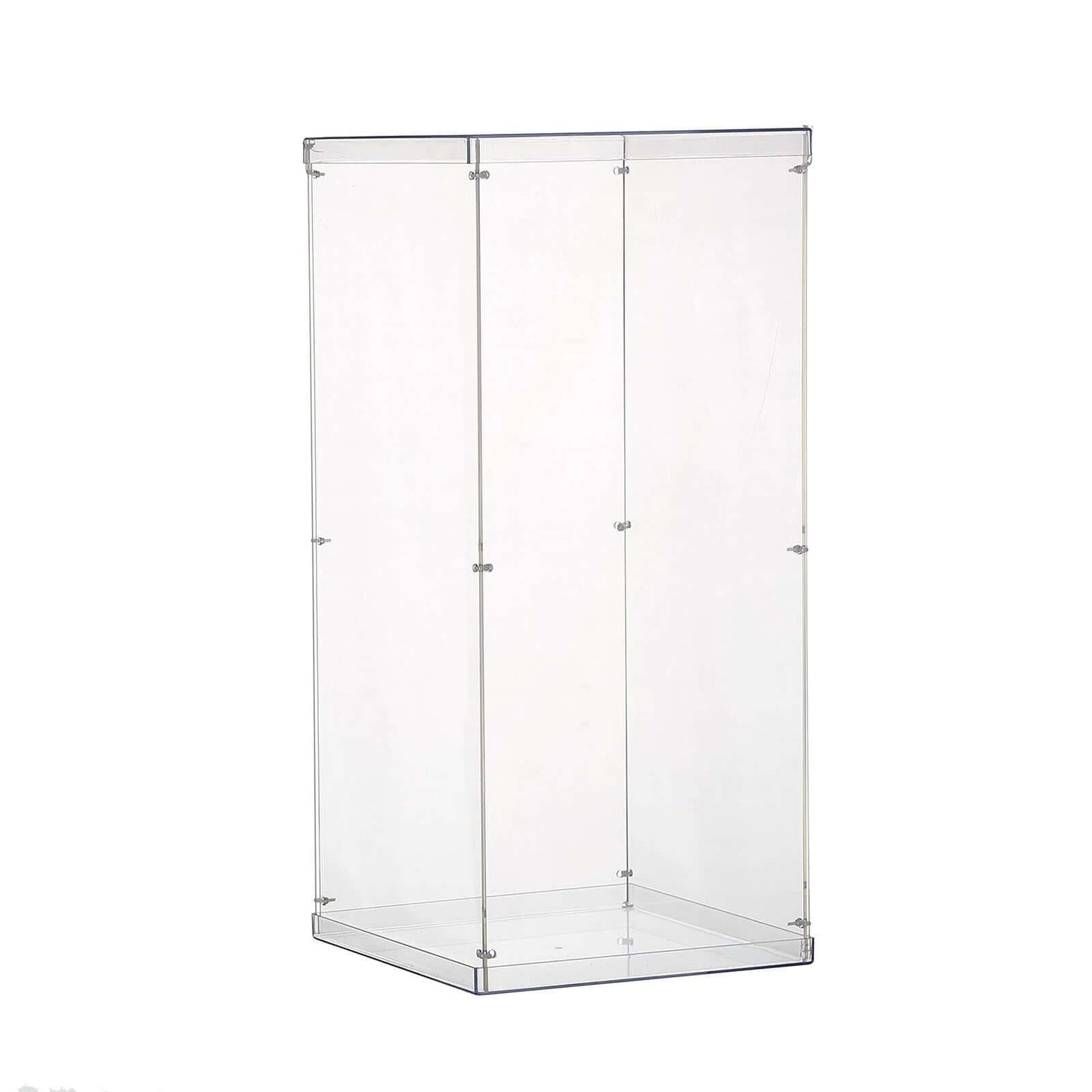 24" Clear Acrylic Display Box, Transparent Pedestal Riser with Interchangeable Lid and Base - Linen Luxes