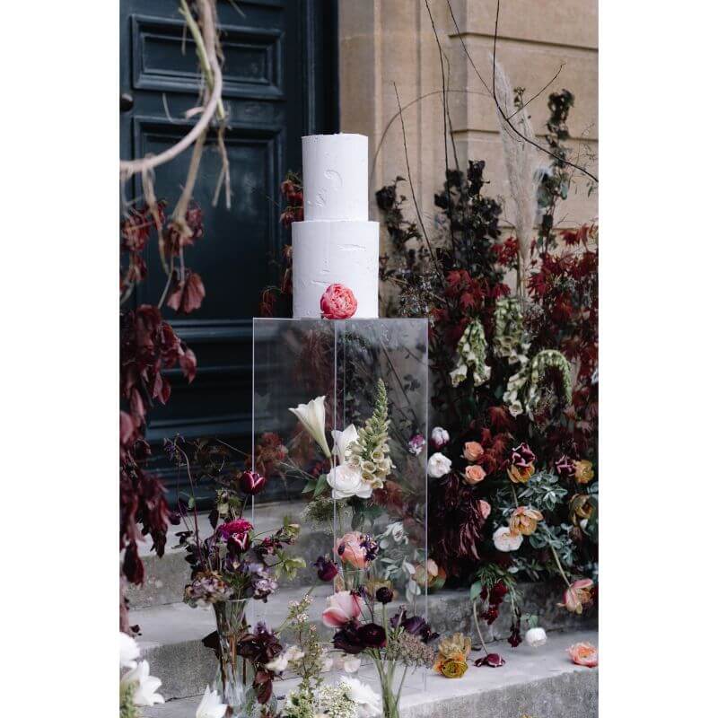 24" Clear Acrylic Display Box, Transparent Pedestal Riser with Interchangeable Lid and Base - Linen Luxes