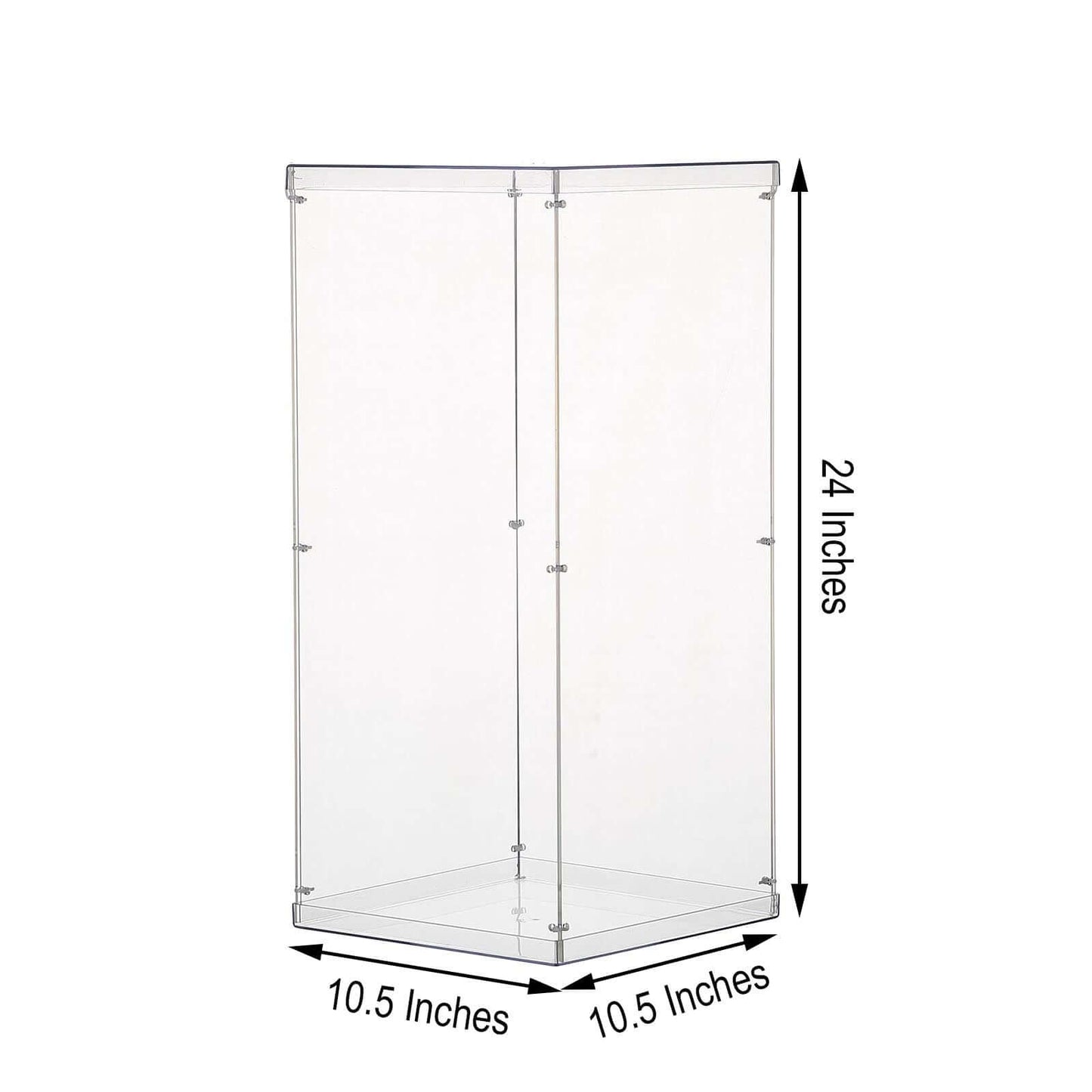 24" Clear Acrylic Display Box, Transparent Pedestal Riser with Interchangeable Lid and Base - Linen Luxes