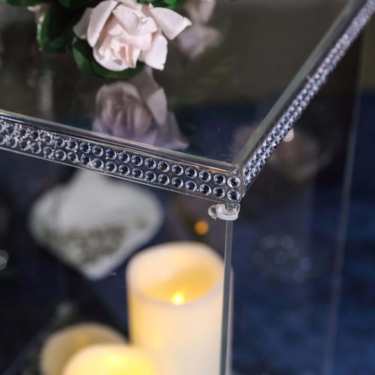 24" Clear Acrylic Display Box, Transparent Pedestal Riser with Interchangeable Lid and Base - Linen Luxes