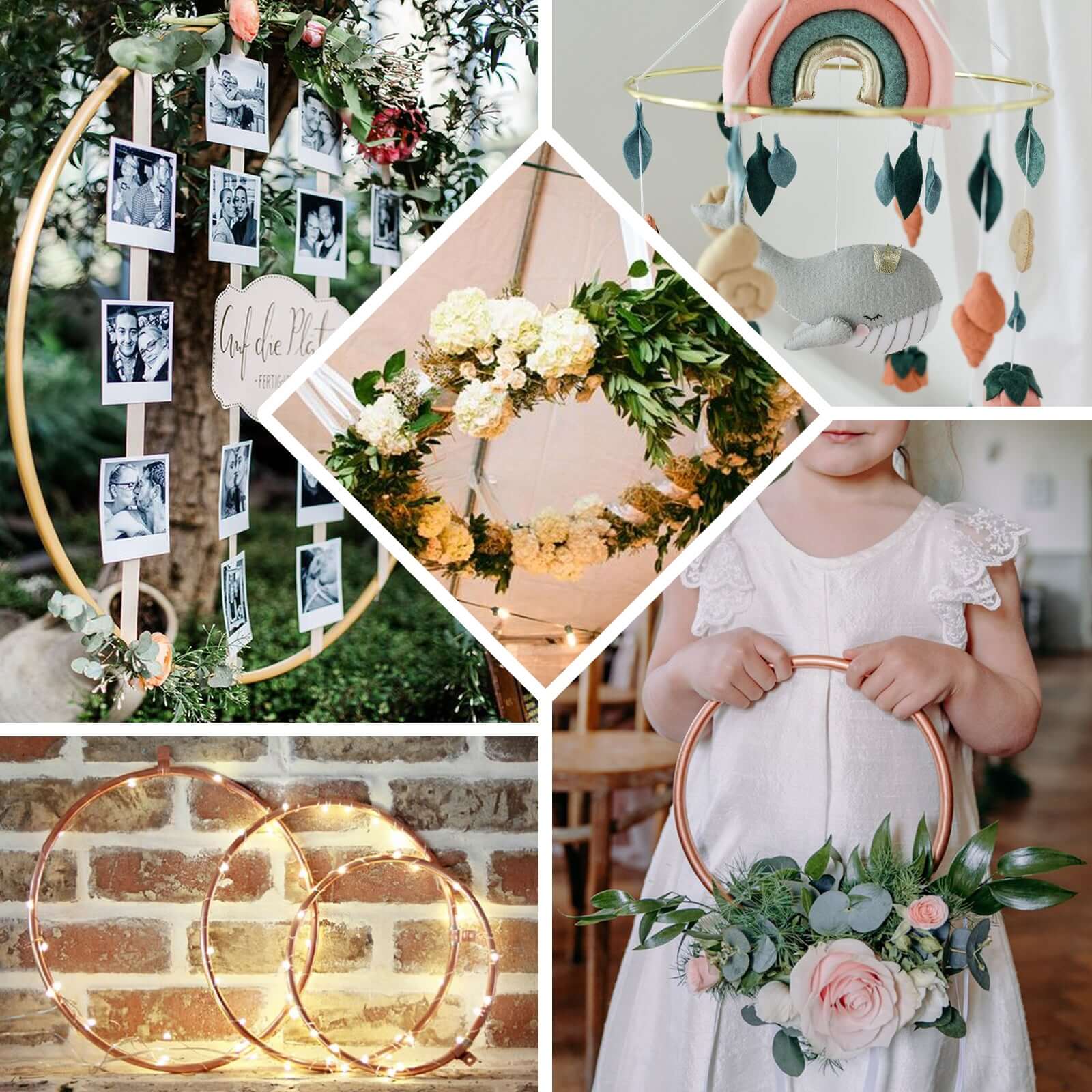 24" Gold Heavy Duty Metal Hoop Wreath, Floral Hoop - Linen Luxes