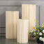 24" Ivory Cylinder Display Column Stand, Pillar Pedestal Stand With Top Plate