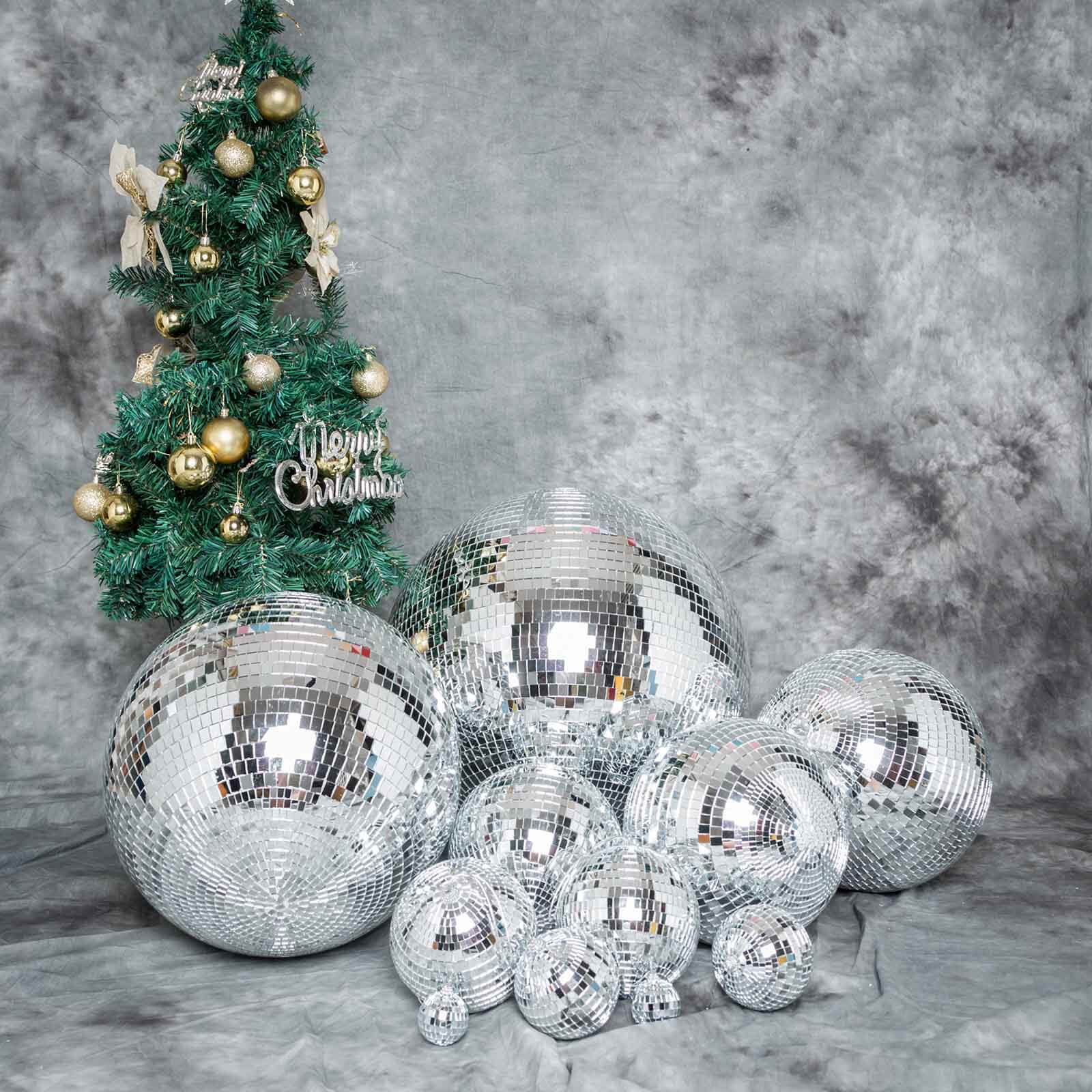 24" Large Silver Foam Disco Mirror Ball With Hanging Swivel Ring, Holiday Party Decor - Linen Luxes