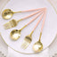 24-Pack Plastic Fork and Spoon Set Gold/Rose Gold - Heavy Duty Disposable Modern Utensils 6"