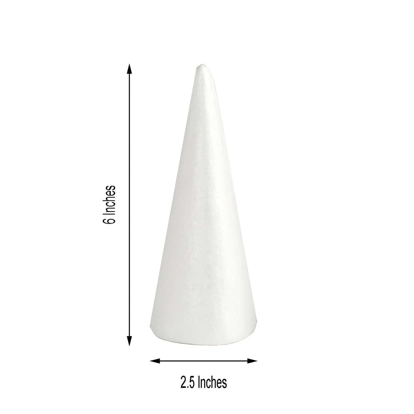 24 Pack 6" White Styrofoam Cone, Foam Cone For DIY Crafts - Linen Luxes