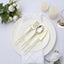 24-Pack Plastic Utensil Set with Modern Hollow Handle Design Gold - Disposable Silverware 7" for Parties