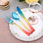 24 Pack - 8" Rainbow Ombre Design Heavy Duty Plastic Knives - Linen Luxes