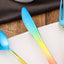 24 Pack - 8" Rainbow Ombre Design Heavy Duty Plastic Knives - Linen Luxes