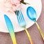 24 Pack - 8" Rainbow Ombre Design Heavy Duty Plastic Knives - Linen Luxes