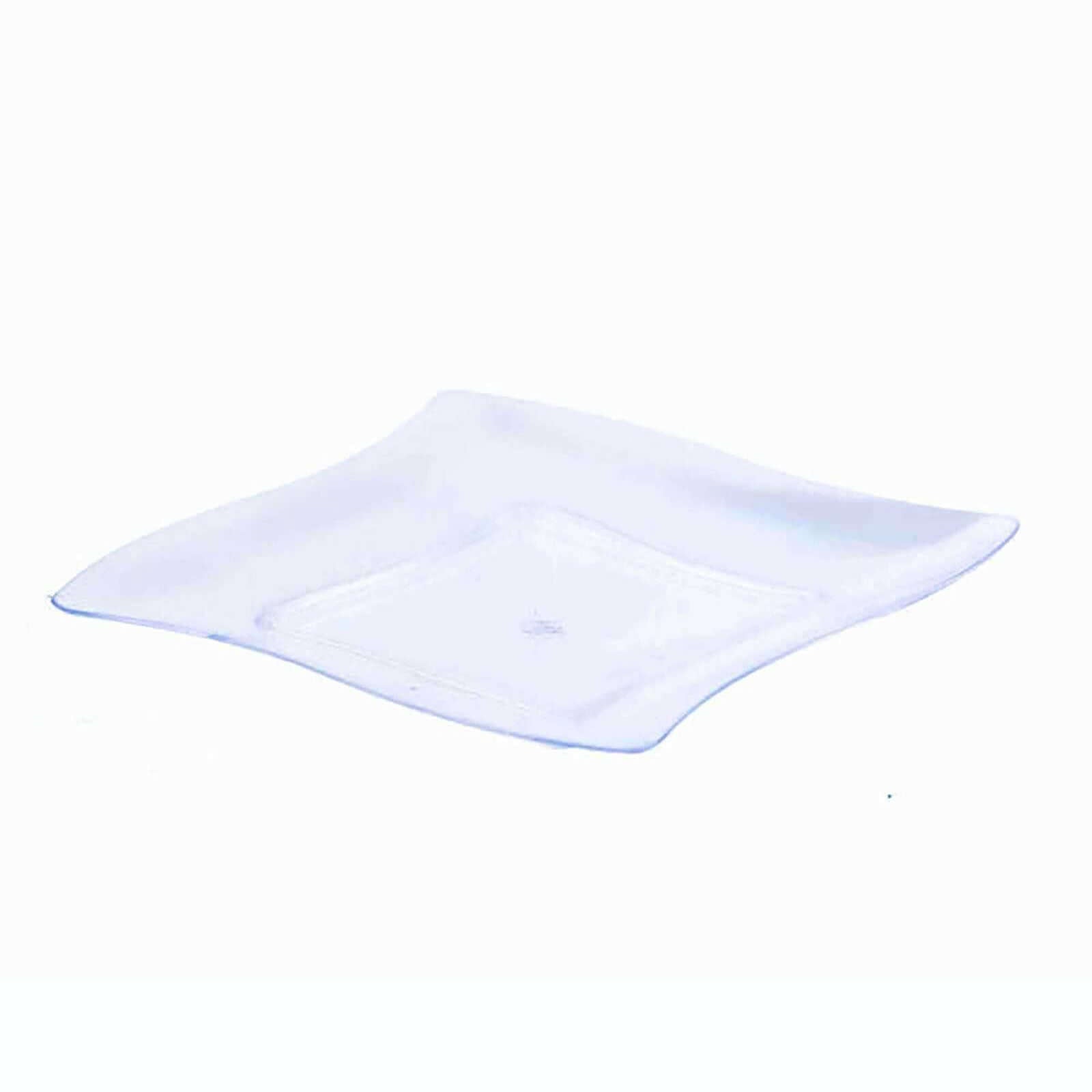24 - Pack Appetizer Plates Mini Wavy Rim Design Clear - Plastic Disposable Plates for Snacks and Parties 3" - Linen Luxes