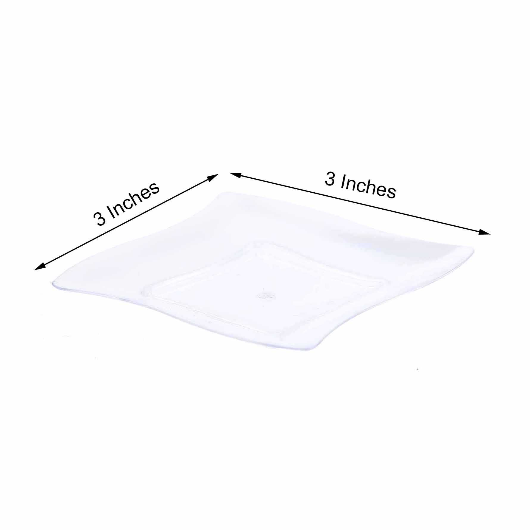 24 - Pack Appetizer Plates Mini Wavy Rim Design Clear - Plastic Disposable Plates for Snacks and Parties 3" - Linen Luxes