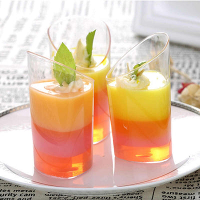 24 - Pack Plastic Appetizer Cups Clear Diminutive Flasket - Lightweight Disposable Cups for Treats 3oz - Linen Luxes