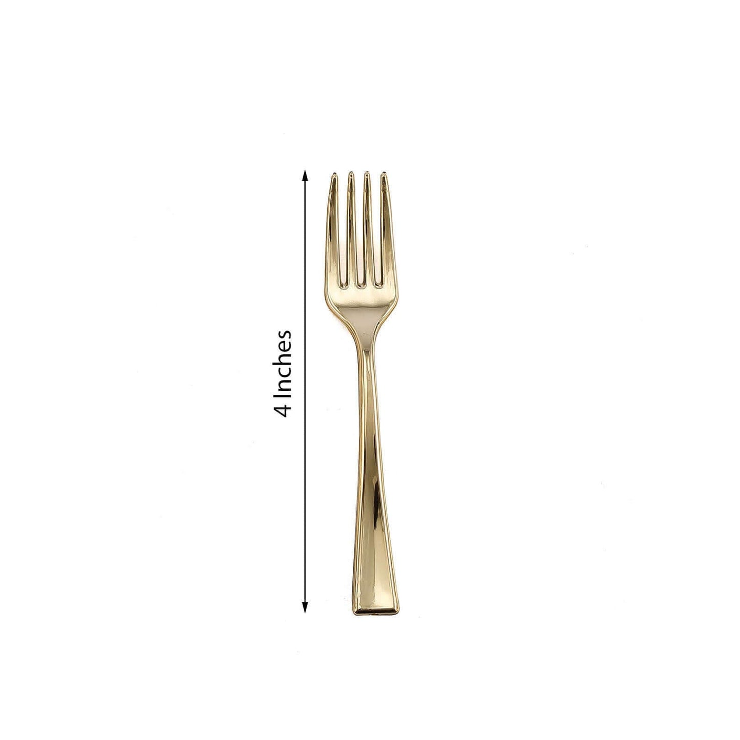 24 - Pack Plastic Mini Dessert Forks Gold - Heavy Duty Disposable Appetizer Forks 4" - Linen Luxes