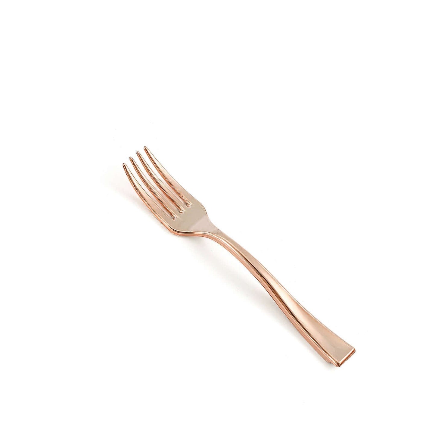 24 - Pack Plastic Mini Dessert Forks Rose Gold 4" - Linen Luxes