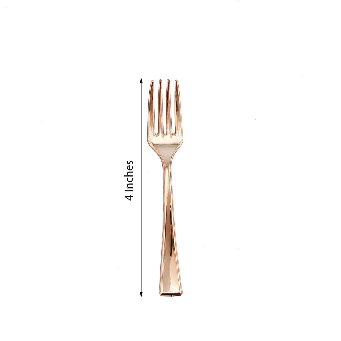 24 - Pack Plastic Mini Dessert Forks Rose Gold 4" - Linen Luxes