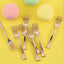 24 - Pack Plastic Mini Dessert Forks Rose Gold 4" - Linen Luxes