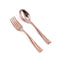 24 - Pack Plastic Mini Dessert Spoons Rose Gold - Heavy Duty Disposable Silverware 4" - Linen Luxes