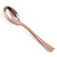 24 - Pack Plastic Mini Dessert Spoons Rose Gold - Heavy Duty Disposable Silverware 4" - Linen Luxes