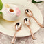 24 - Pack Plastic Mini Dessert Spoons Rose Gold - Heavy Duty Disposable Silverware 4" - Linen Luxes