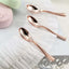 24 - Pack Plastic Mini Dessert Spoons Rose Gold - Heavy Duty Disposable Silverware 4" - Linen Luxes