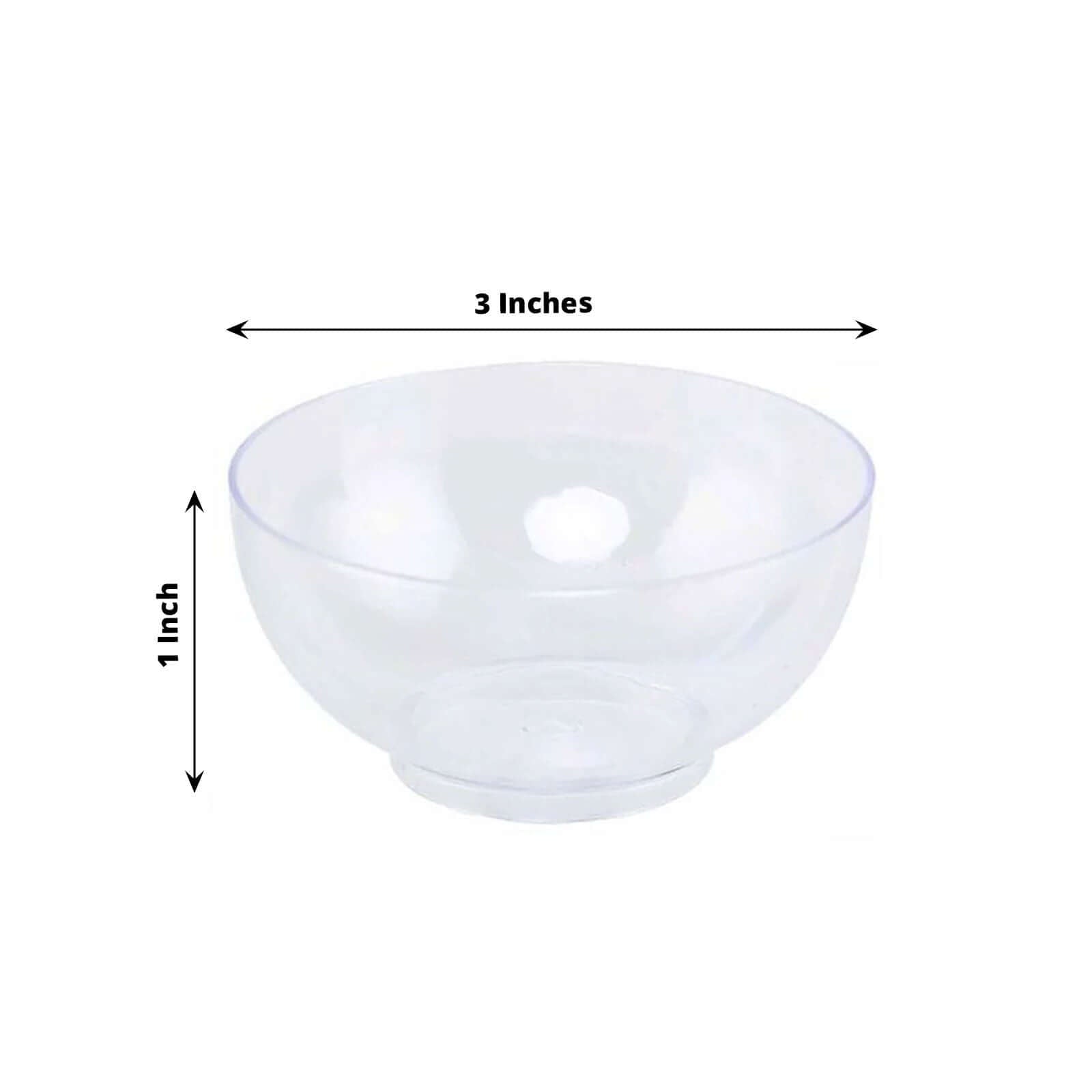 24 - Pack Plastic Mini Dipping Bowls Clear - Durable Disposable Bowls for Snacks 2oz - Linen Luxes