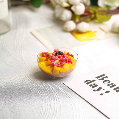 24 - Pack Plastic Mini Dipping Bowls Clear - Durable Disposable Bowls for Snacks 2oz - Linen Luxes